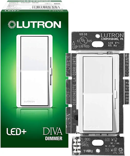 Lutron Diva LED+ Dimmer Switch for Dimmable LED, Halogen and Incandescent Bulbs, Single-Pole or 3-Way, DVCL-153P