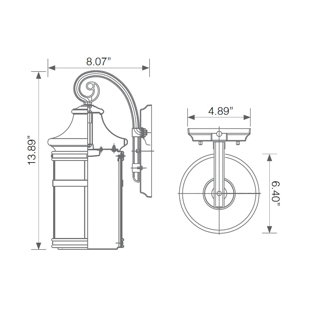 Residential LED Outdoor Wall Lantern Non-Dimmable - EOL-WL17BRZ-1030e