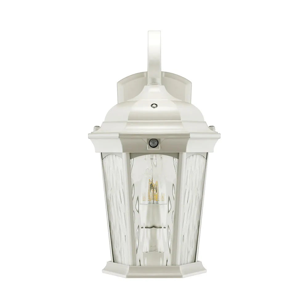 LED Flickering Flame Lantern w/Dual Security Light (White) - EFL-140W-MD
