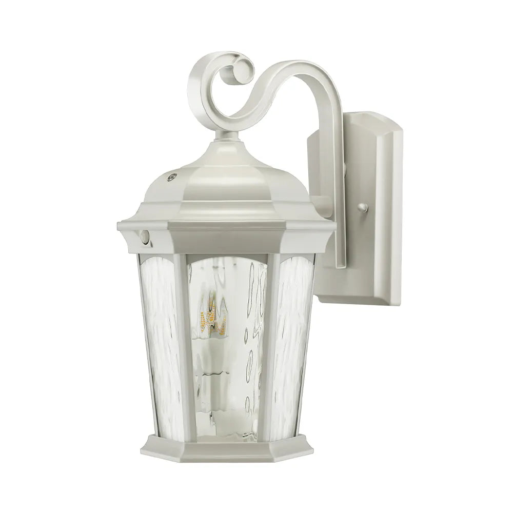 LED Flickering Flame Lantern w/Dual Security Light (White) - EFL-140W-MD