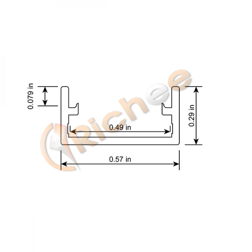 9/16" Deep Flat Slim Led Aluminum Channel 9601B