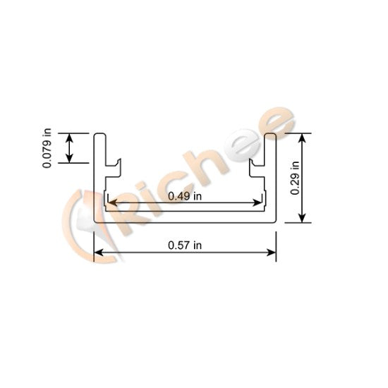 9/16" White Deep Flat Slim LED Aluminum Channel