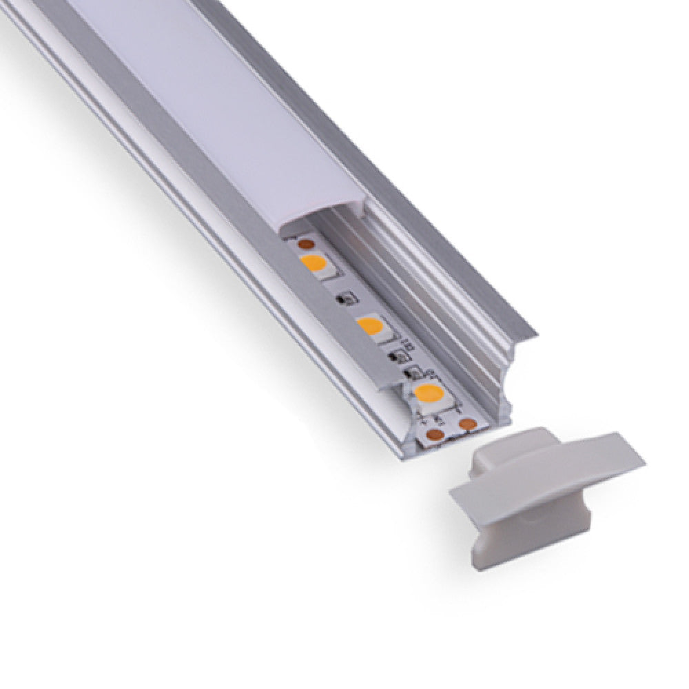 1" Smooth Edge Led Aluminum Channel W/ Trim - 9633-C-W