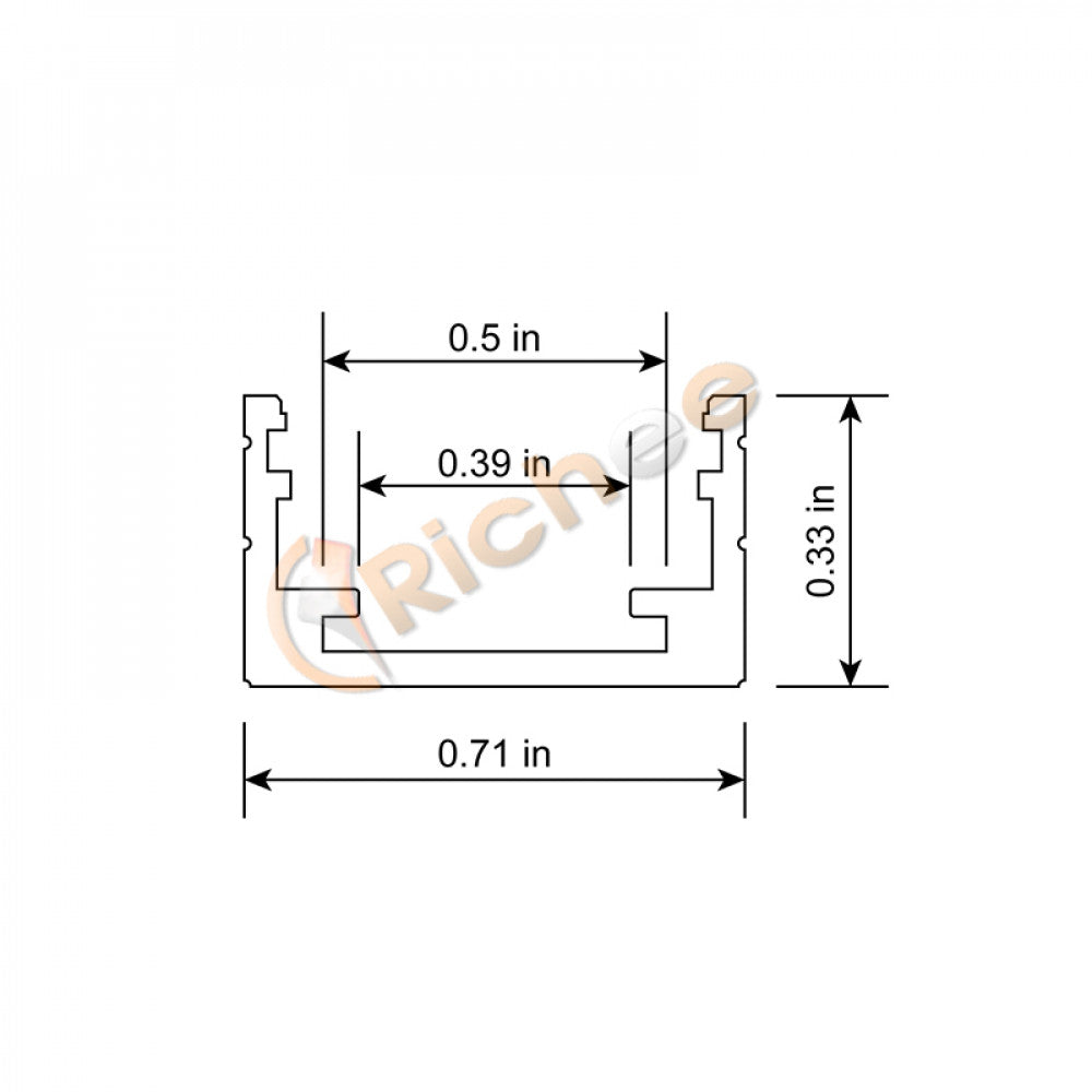 3/4'' Square Top LED Aluminum Channel - 9634