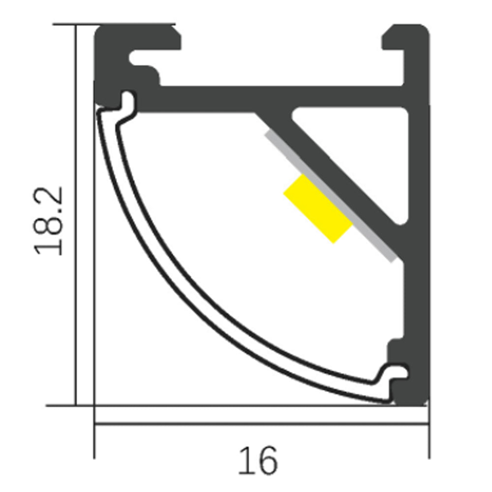 Aluminum Corner Channel LED Strip Light Cover End Caps - AP59