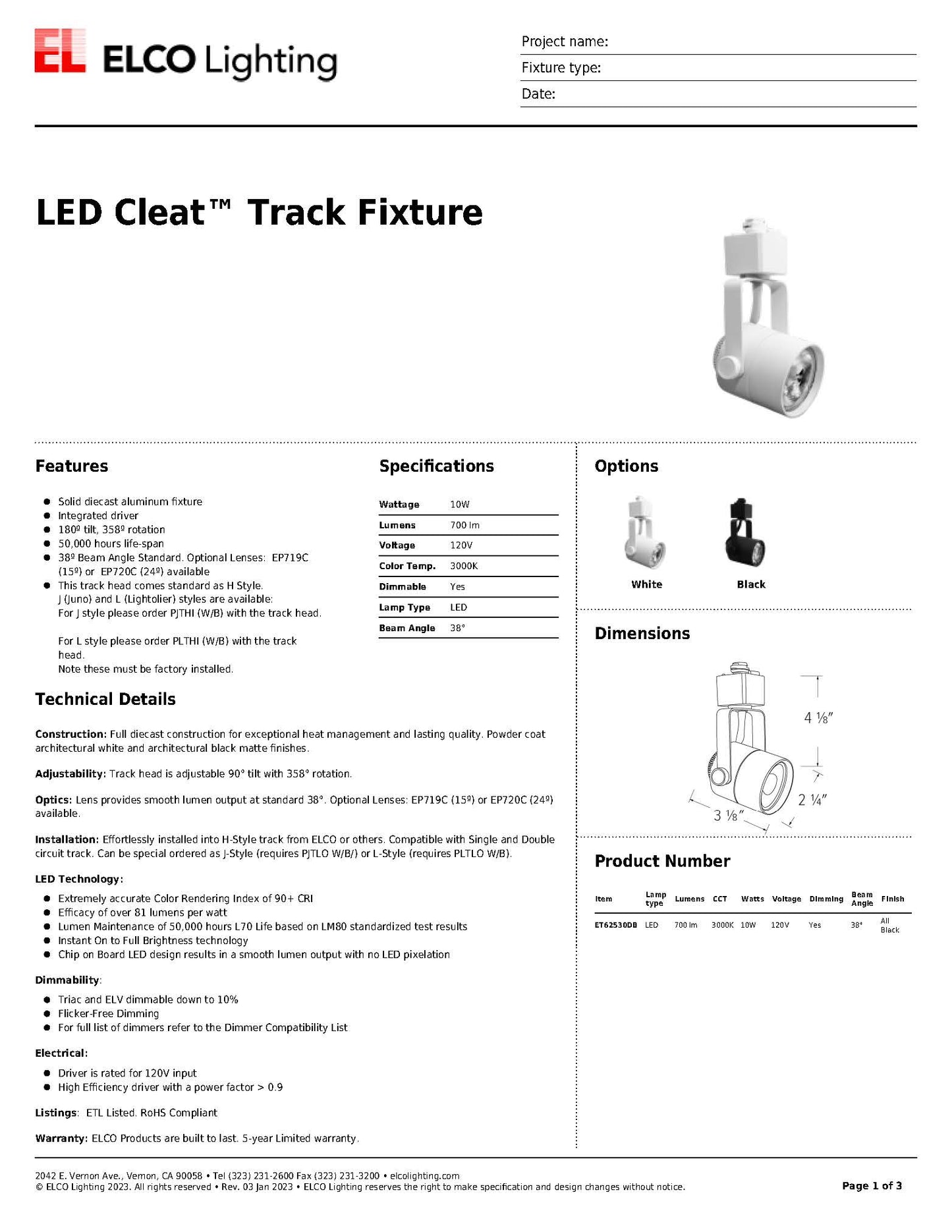 LED Cleat Track Fixture