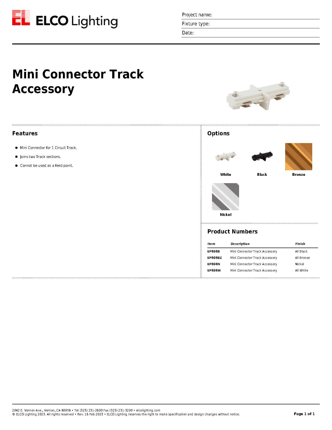 Mini Connector Track Accessory