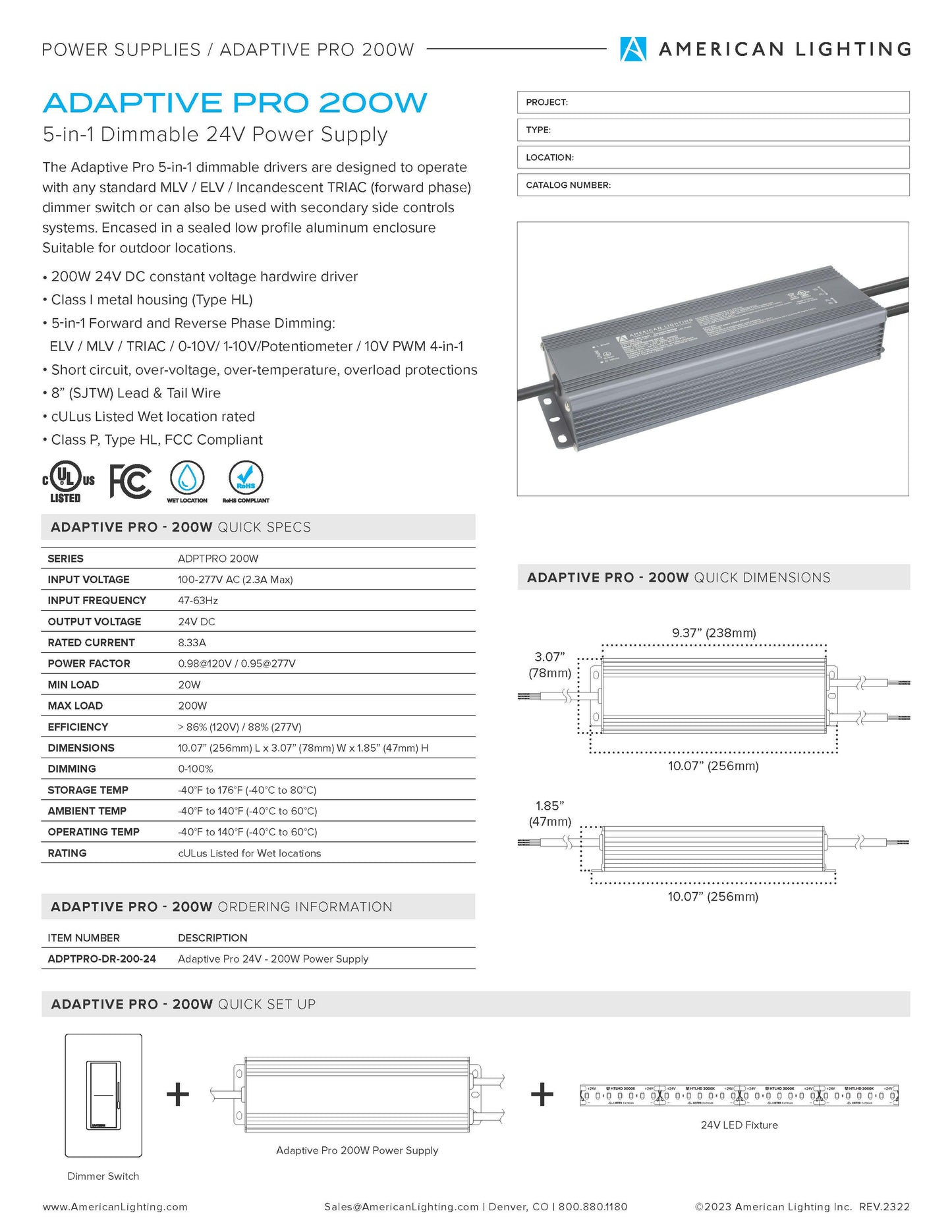 ADAPTIVE PRO 200W Power Supply