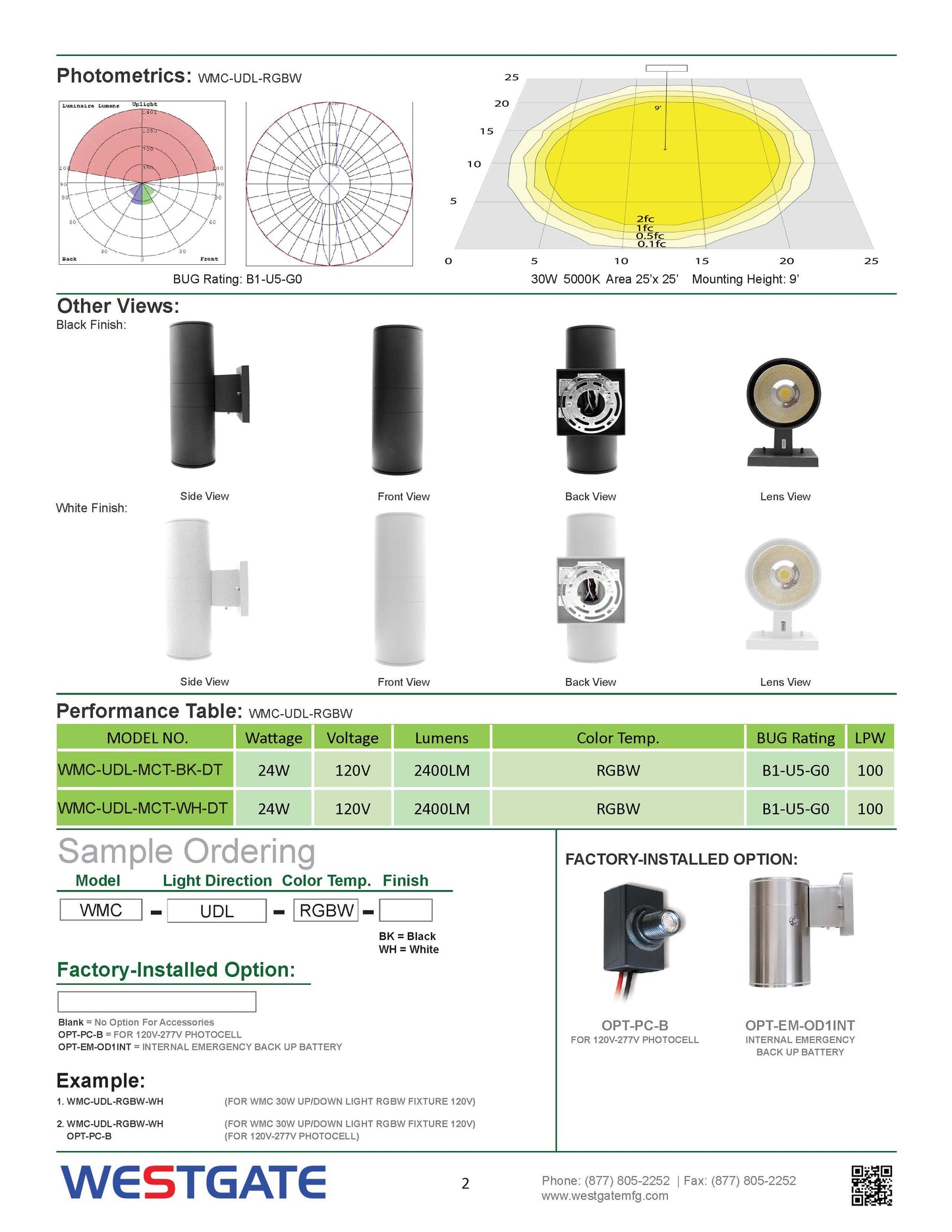 4" RGBW LED Outdoor Round Cylinder Lights