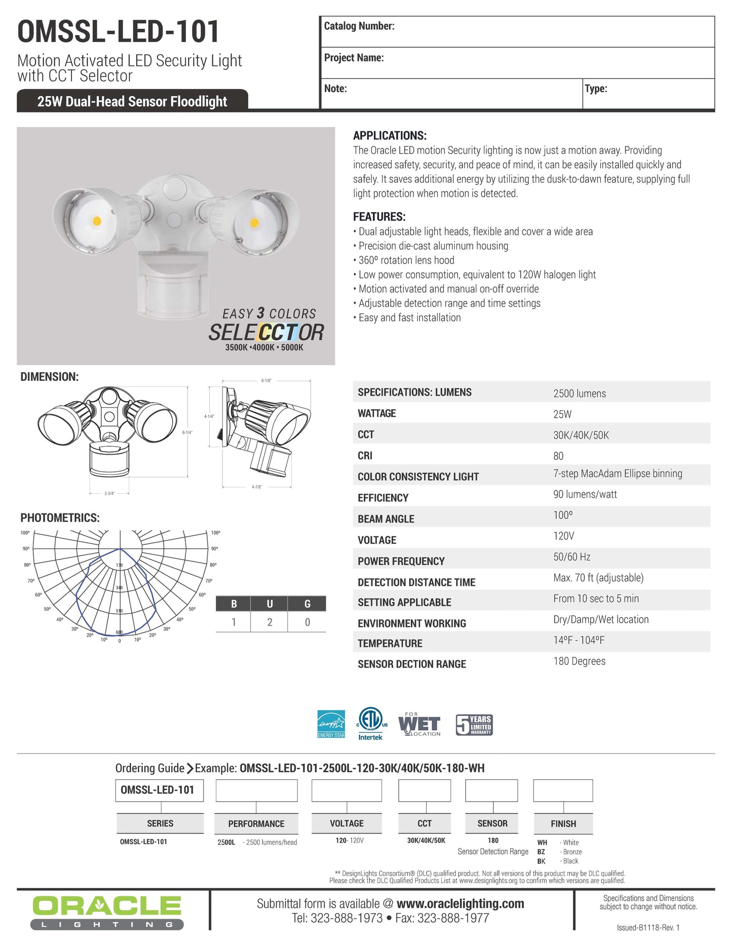 LED 2-Head Motion Activated Security Light