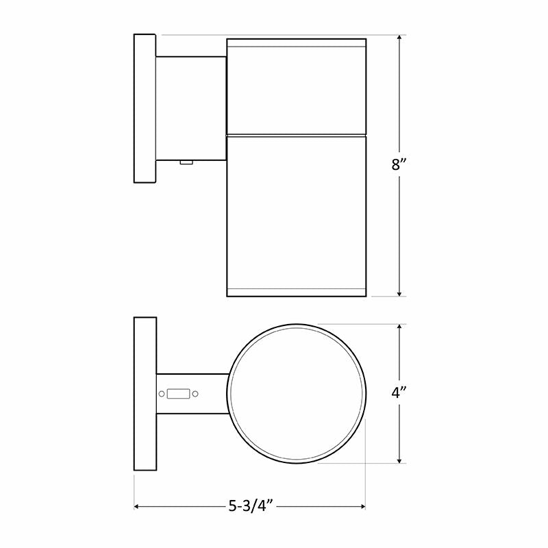 4" LED Wall Mount Cylinder Lights, 15W, 3000K