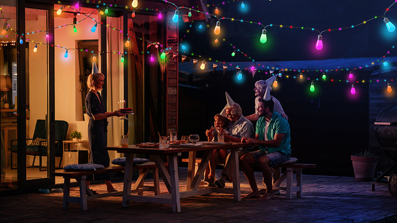 Lantern Outdoor RGB-IC Bluetooth App Controlled String Light, 12W