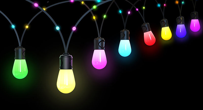 Lantern Outdoor RGB-IC Bluetooth App Controlled String Light, 12W