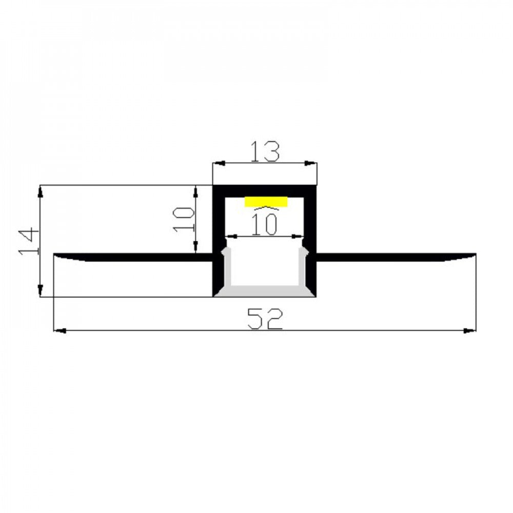 9/16" Trimless Mud-In Led Aluminum Channel