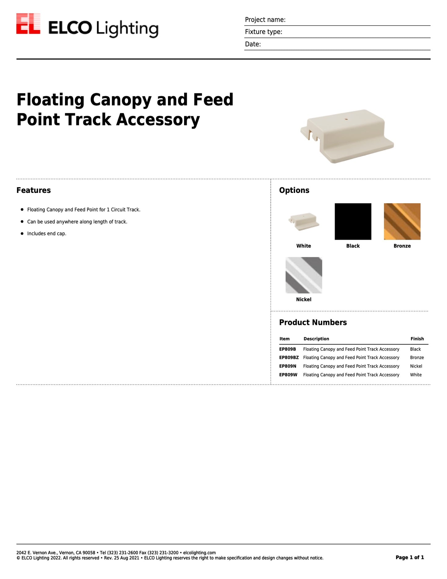 Floating Canopy and Feed Point Track Accessory