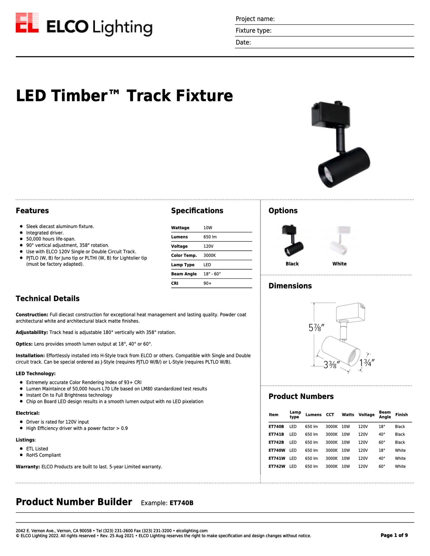 Elco LED Timber Track Fixture