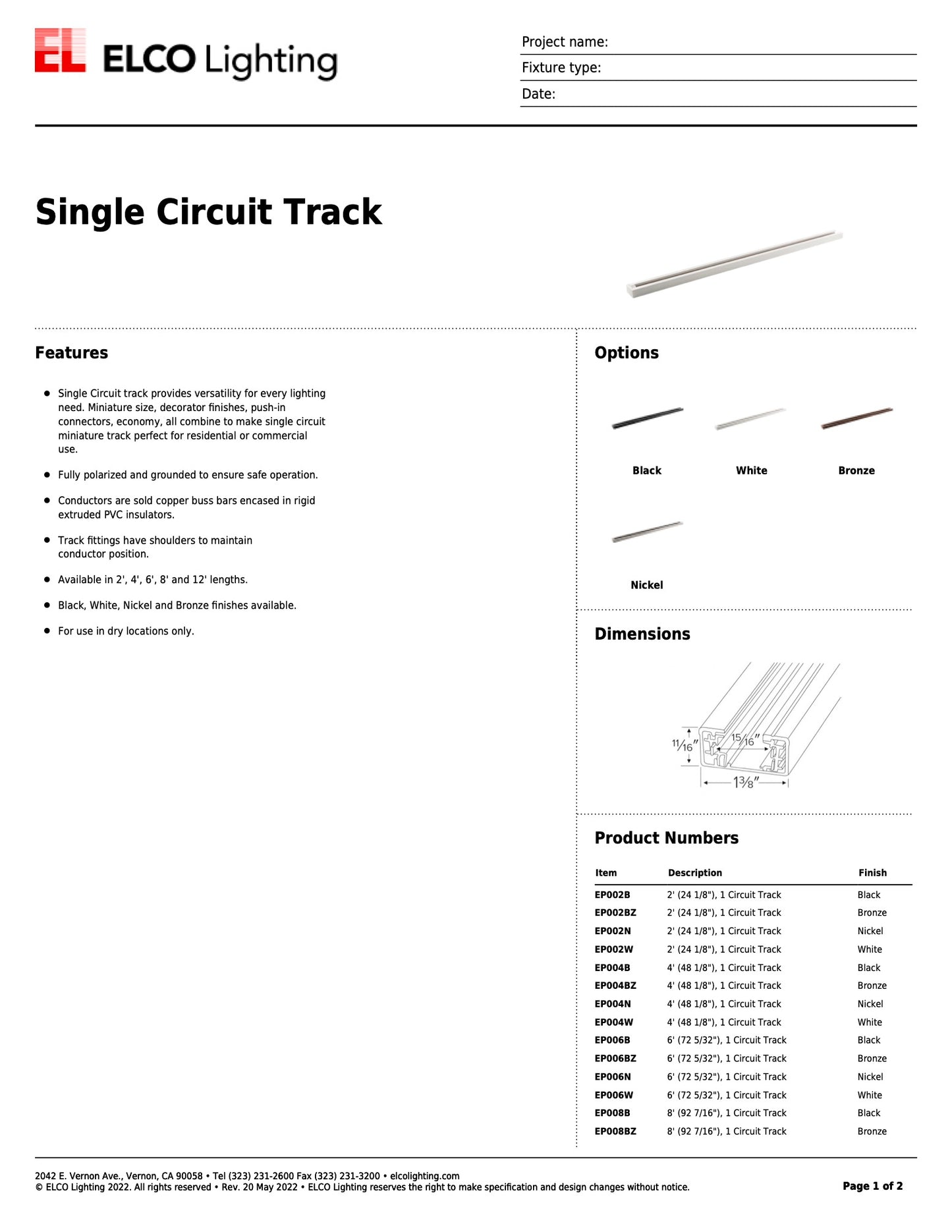Single Circuit Track - White