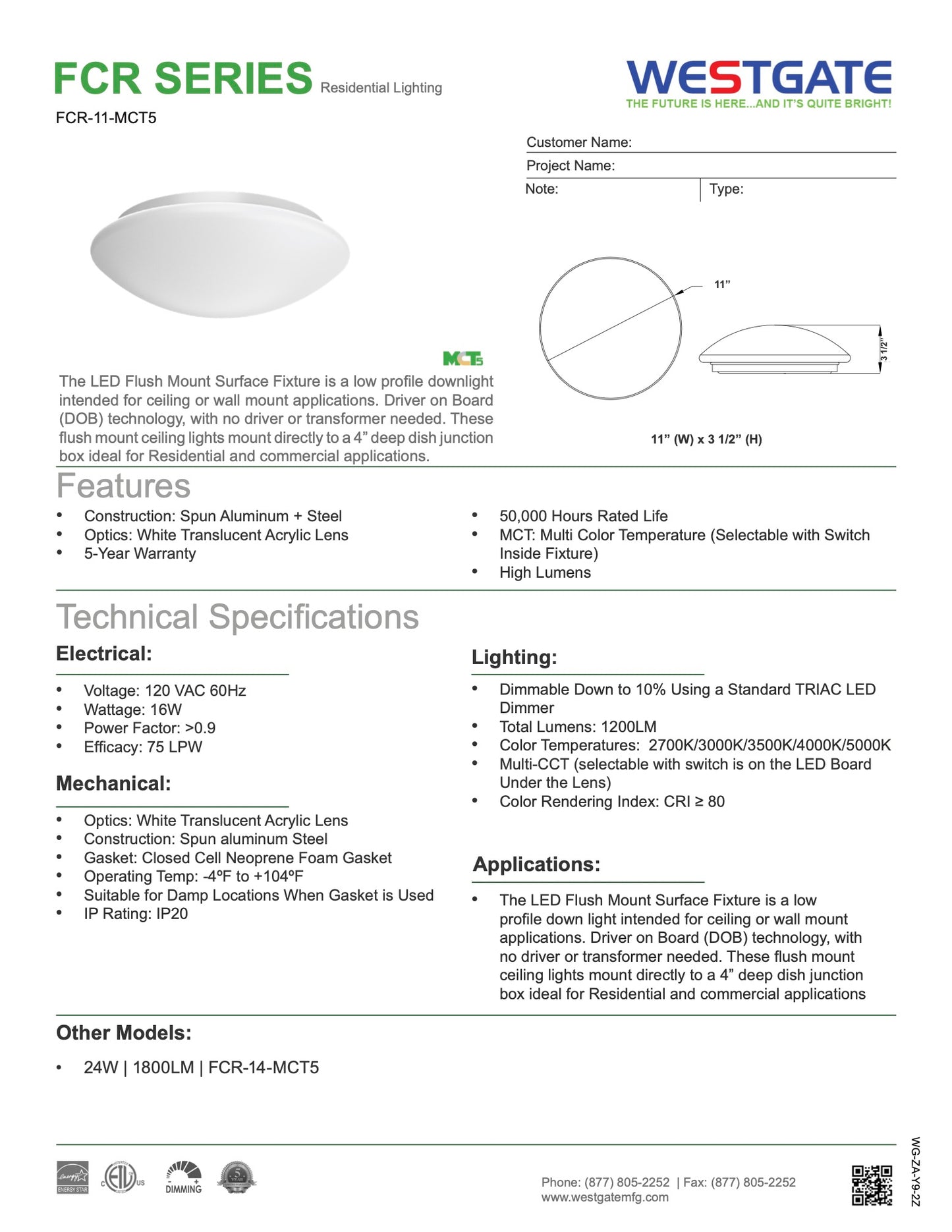 LED CLOUD FIXTURE MCT5