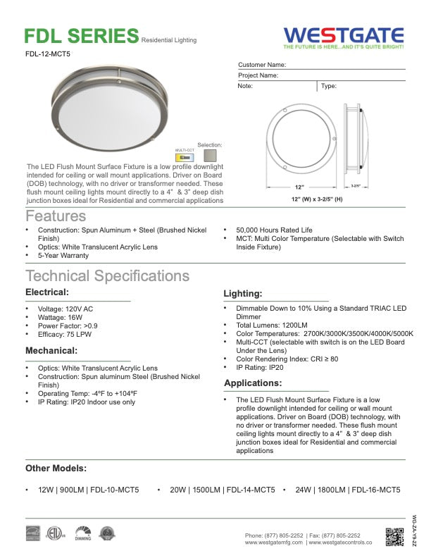 LED Double Ring Flush Mount 12 inch