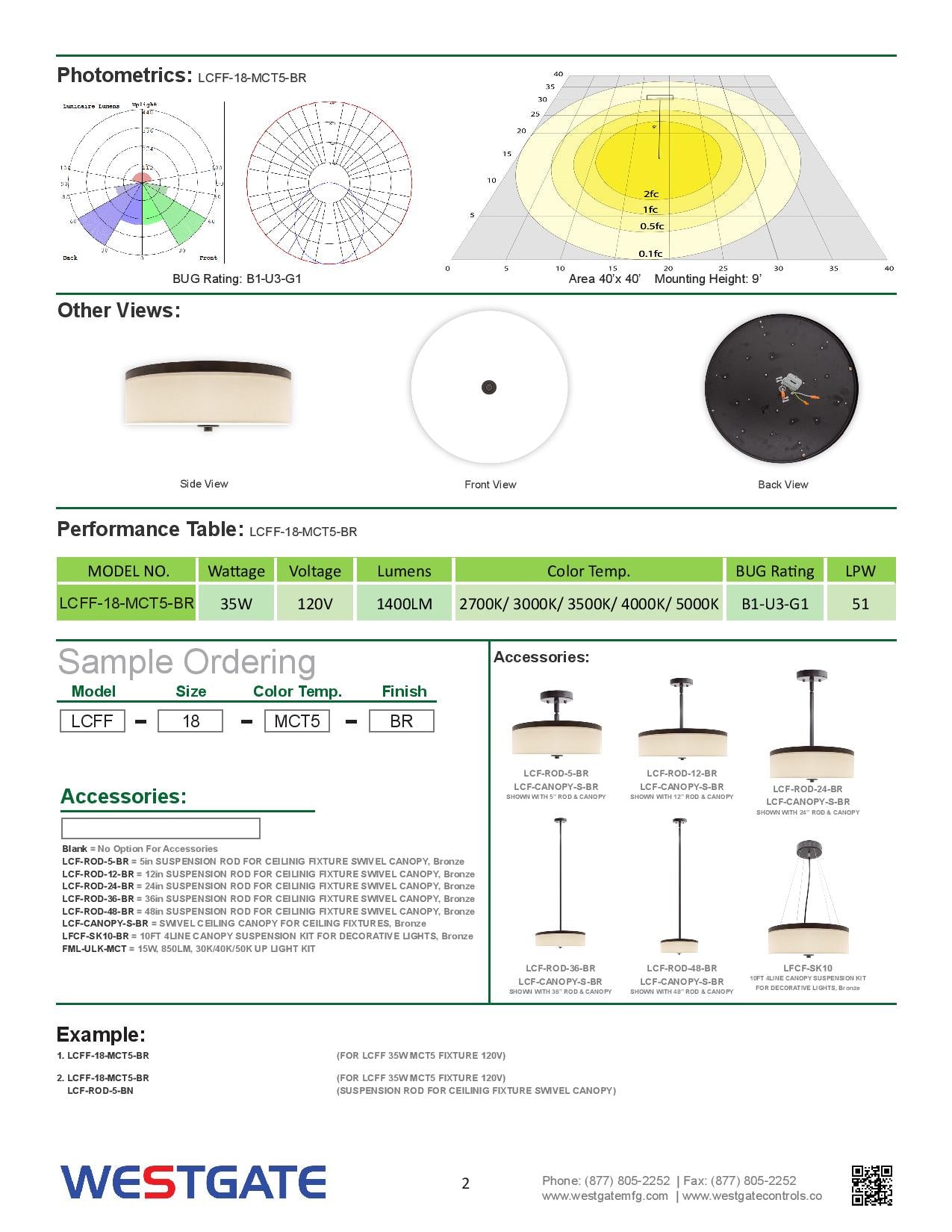 WESTGATE LED Multi-CCT Integrated Fabric Drum