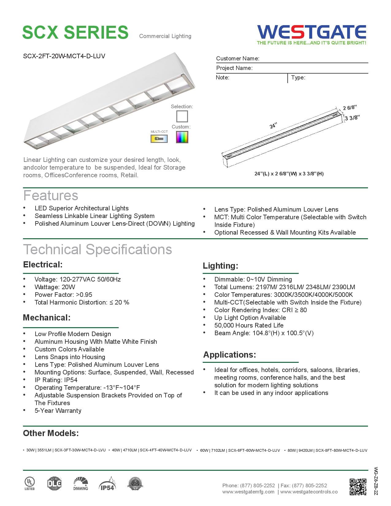 LED 2-3/4" Superior Architectural Seamless Linear Lights with Louver Lens