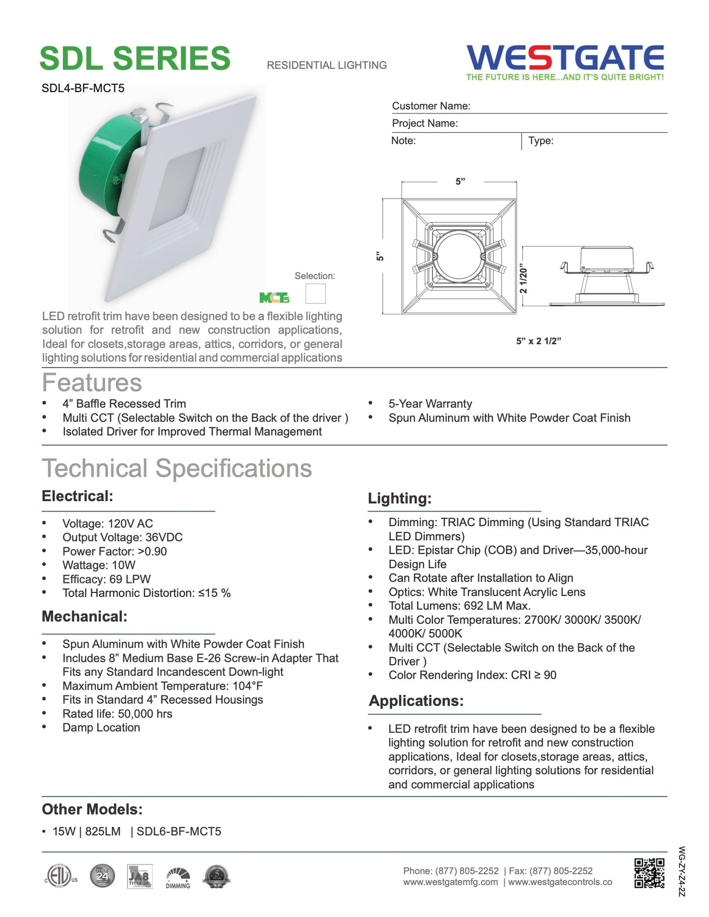 4 inch LED RECESS TRIM, BAFFLE