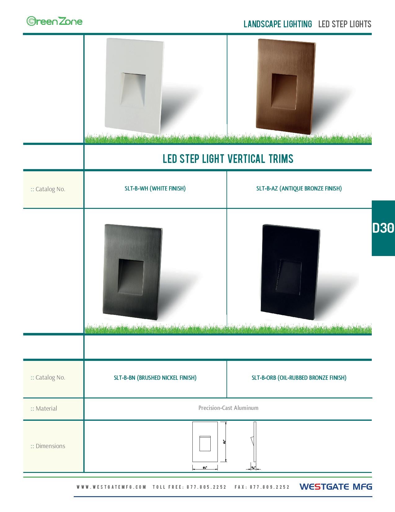 Single-Gang LED Step Light Engine For Vertical Trims - WESTGATE