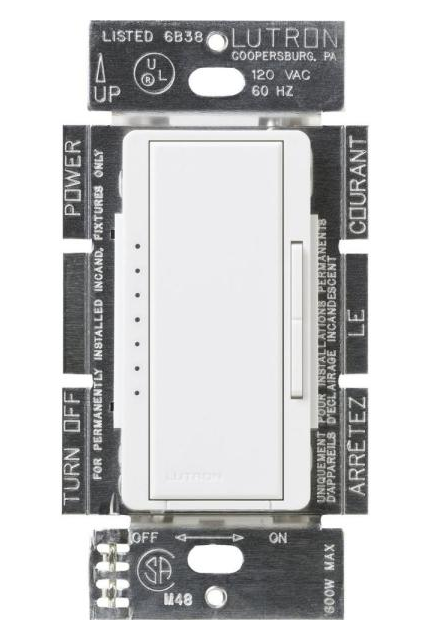 Maestro Dimmer for Incandescent and Halogen, 1000-Watt, Single-Pole