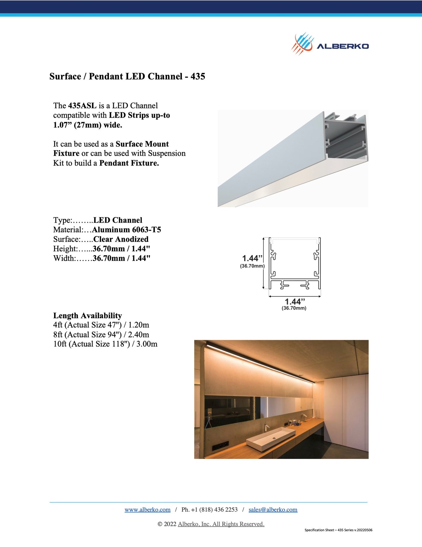 435ASL - Surface / Pendant LED Channel