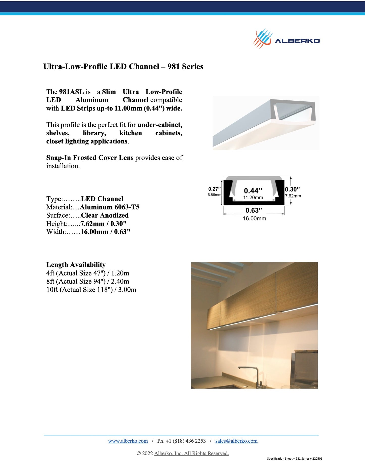 981ASL - Ultra Low-Profile Slimline LED Channel