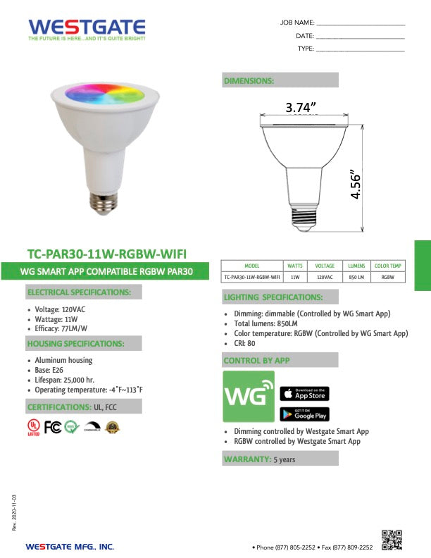 Par 30 LED lamp WiFi Smart