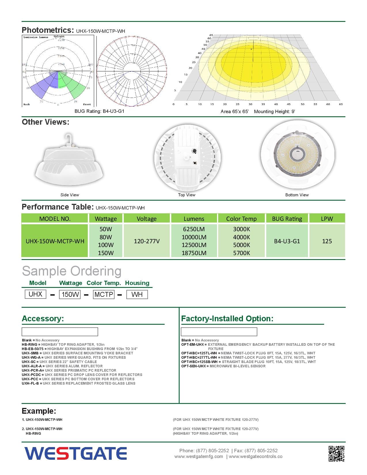 LED Multi-Power & Multi-CCT UFO Highbays - WESTGATE