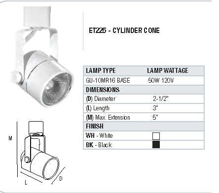 GU10 MR16 Cylinder Cone Line Voltage Track Lighting