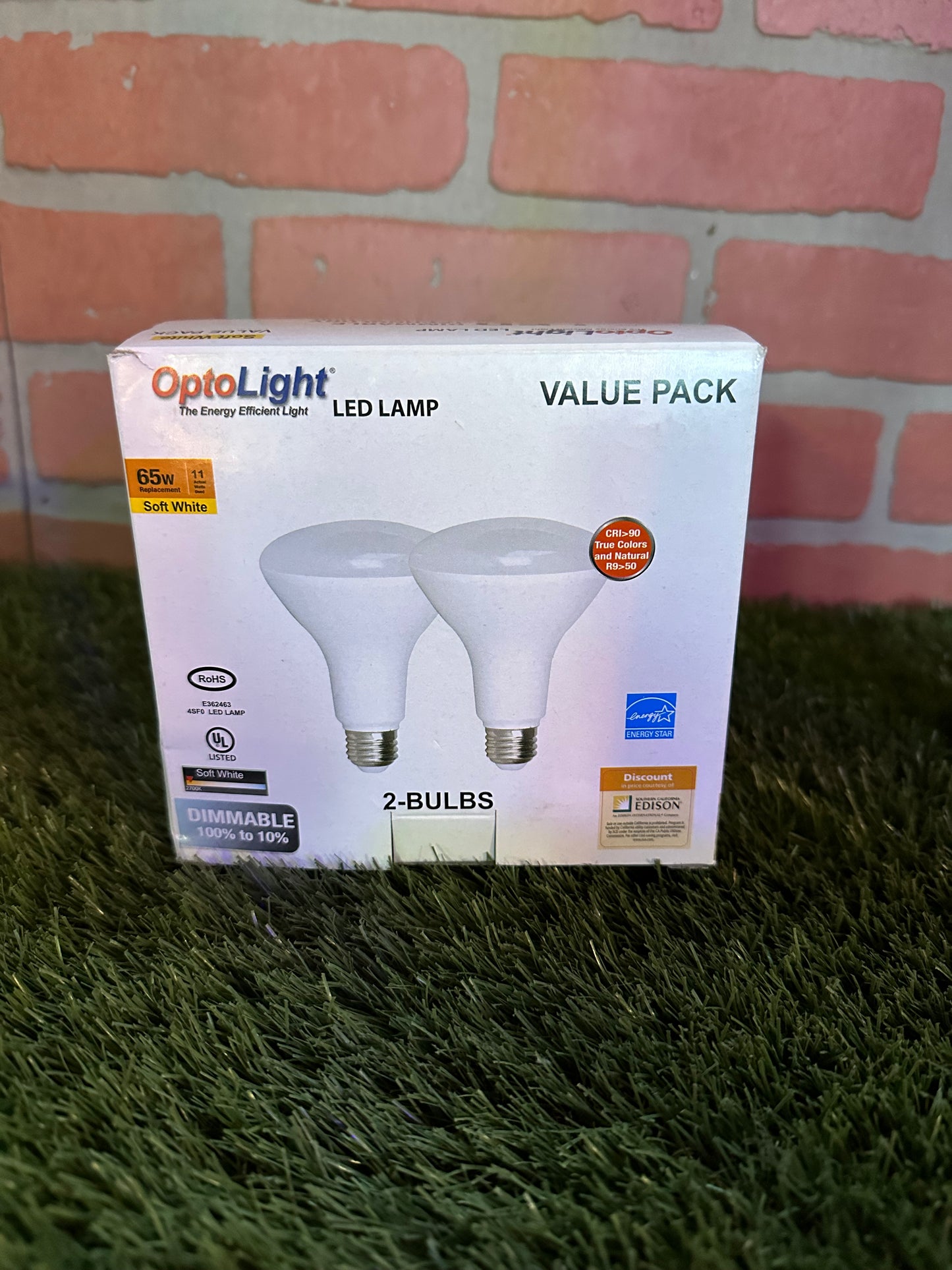 OptoLight LED Dimmable BR30 Light Bulbs 11W 2700K (2 Bulbs)
