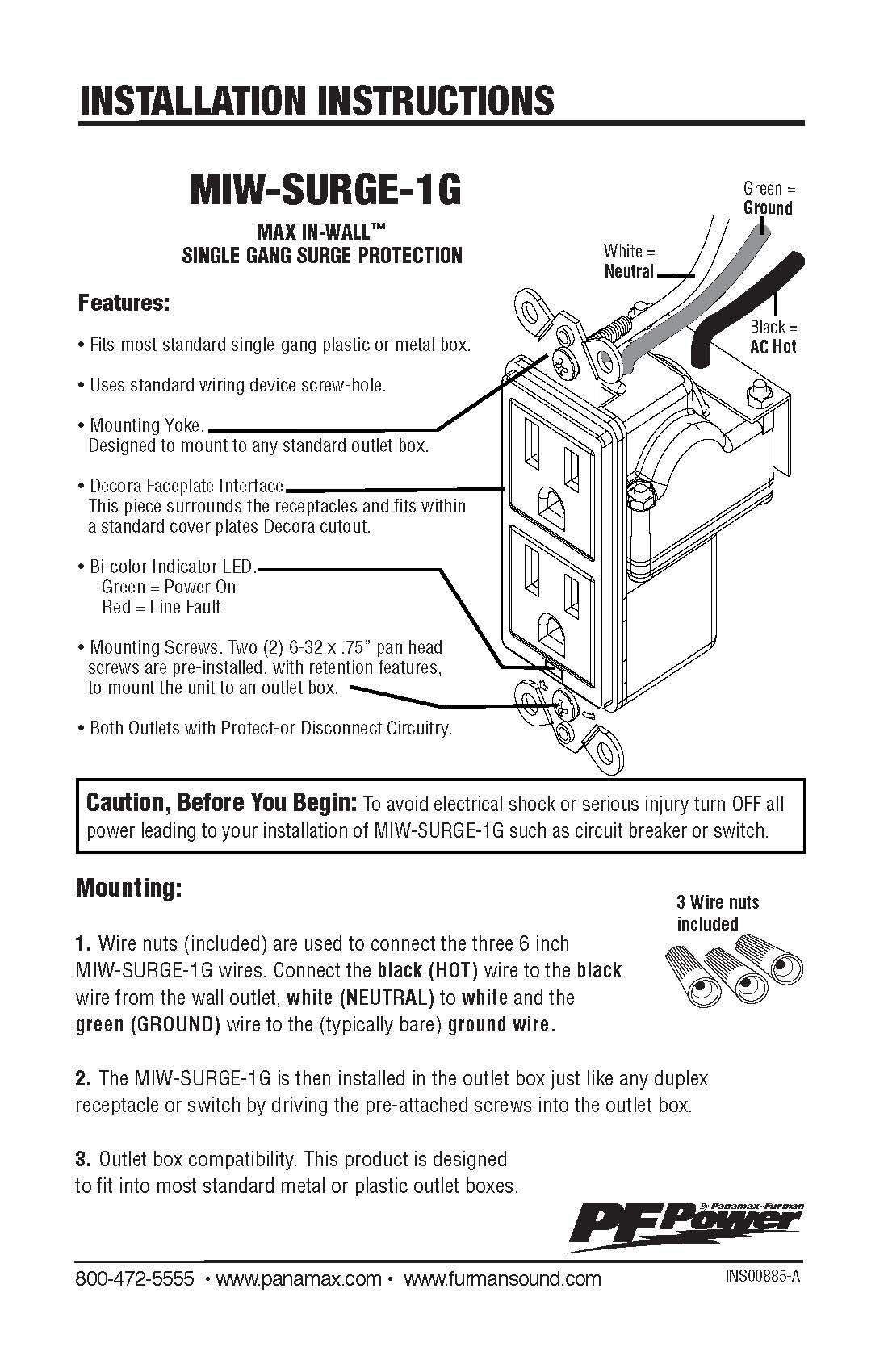 Surge Protected AC Receptacle - PANAMAX
