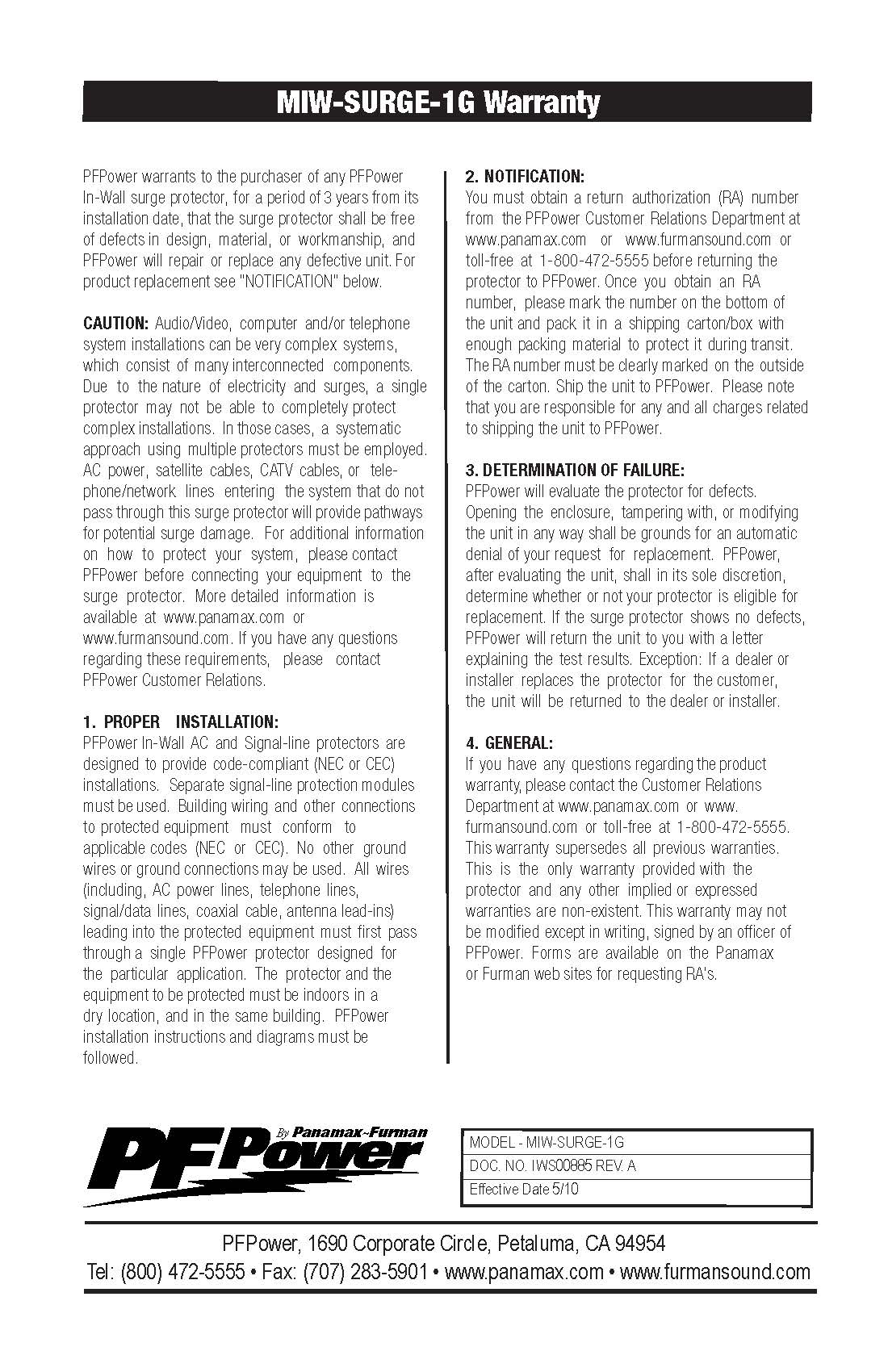 Surge Protected AC Receptacle - PANAMAX