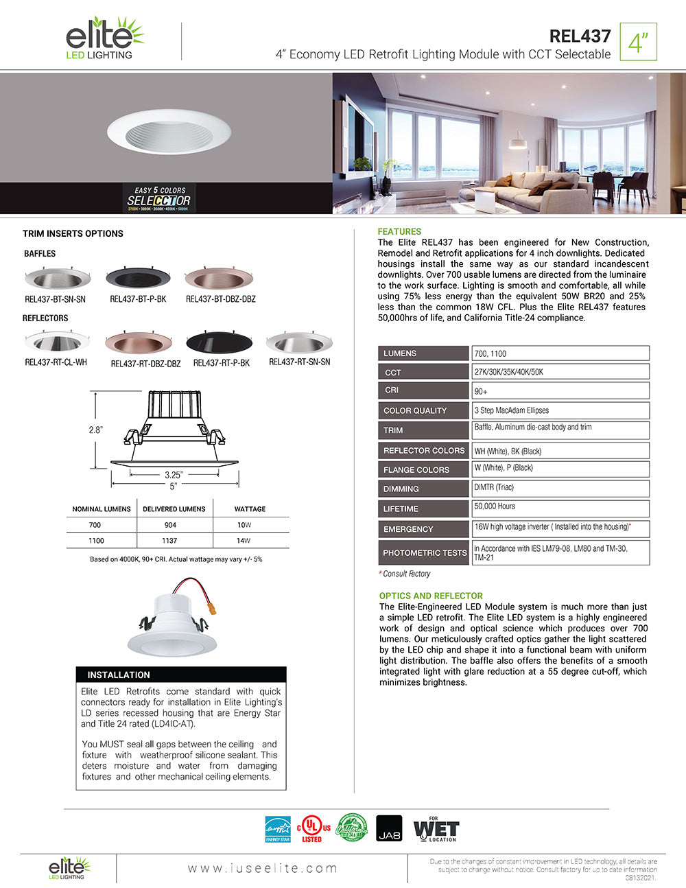4ā³ Economy LED Retrofit Module with Multi-CCT - Elite