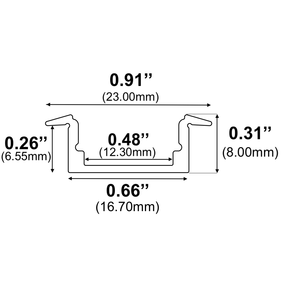 1972ASL-B - Black Recessed LED Channel
