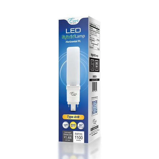 PL Lamp G24Q 4-Pin Hybrid Type A+B Commercial LED 26-Watt Equivalent Horizontal