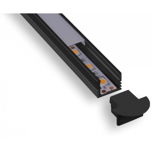 5/8" Thin Black Square Led Aluminum Channel