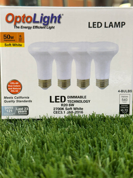 OptoLight LED R20 Bulbs 6W 27K