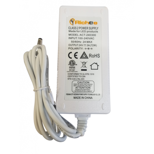Desktop Type Class 2 Plug-In Adapter 72W 24V