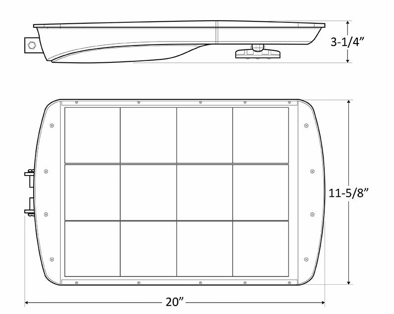 LED Solar Roadway/Flood Light Wall Mount