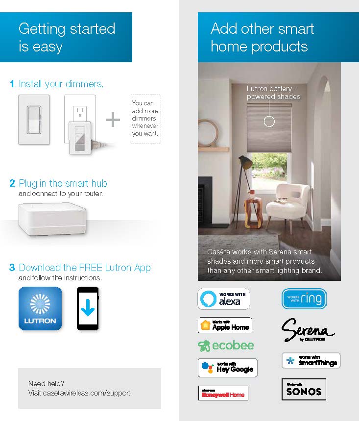 Lutron Caseta Wireless - P-BDG-PKG1WS