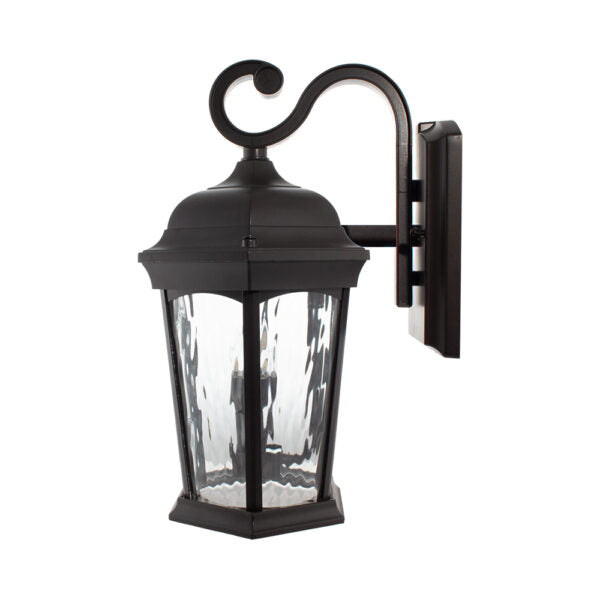 LED Flickering Flame Lantern w/Dual Security Light (Bronze)  -  EFL-130W-MD