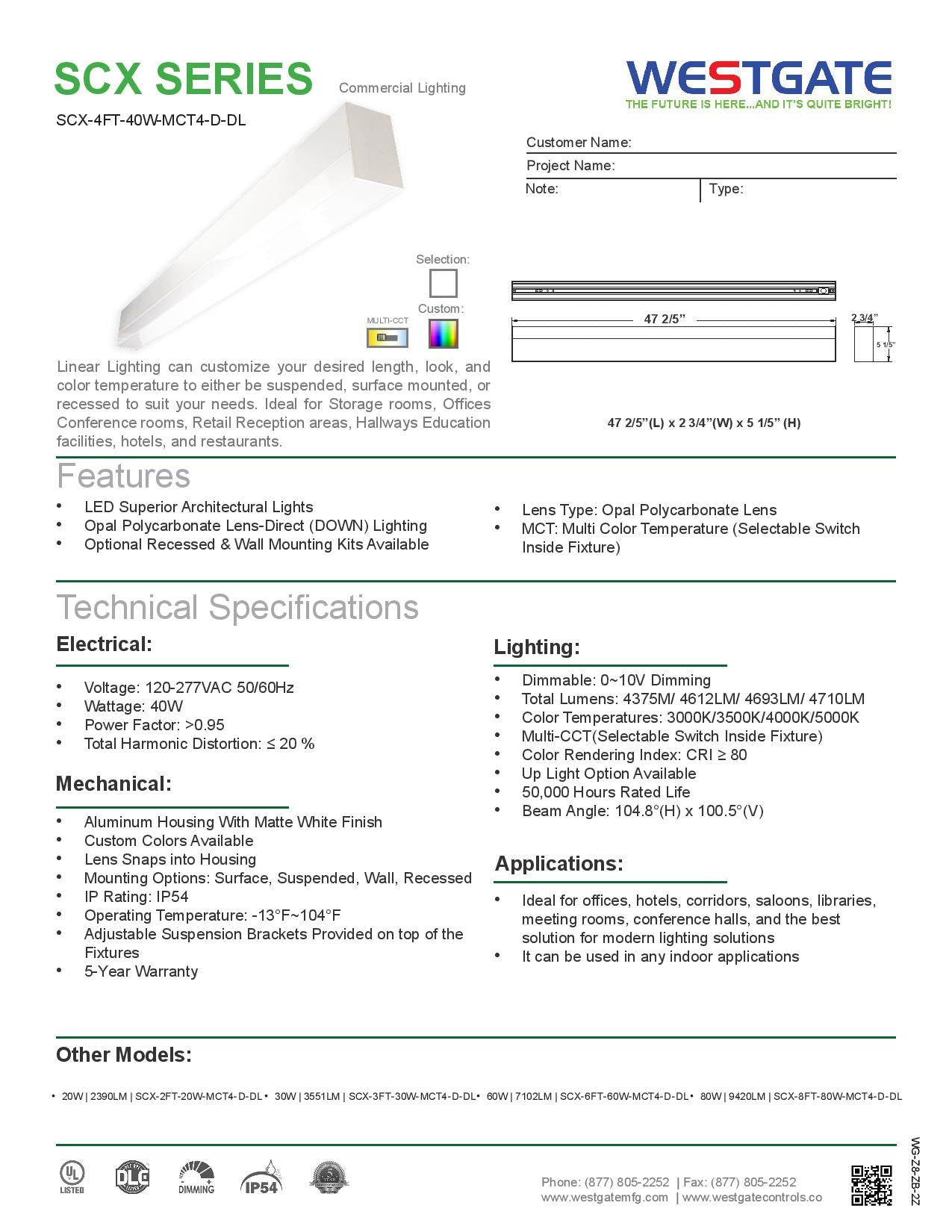 LED 2-3/4" Superior Architectural Seamless Linear Lights with PMMA Drop Lens